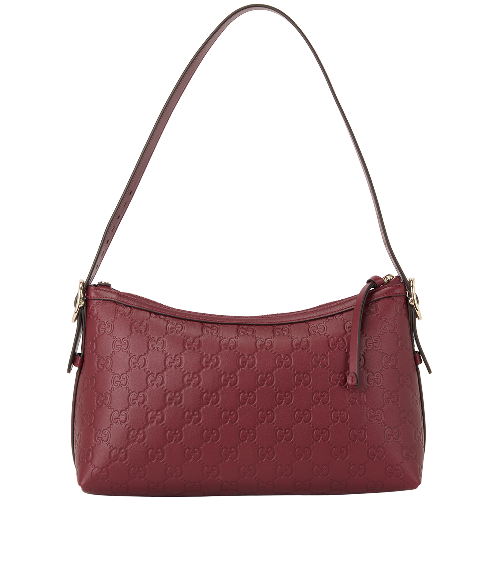 Arabella GG Emblem Shoulder Bag, &pound;950, Handbags, Red, Leather, Back view